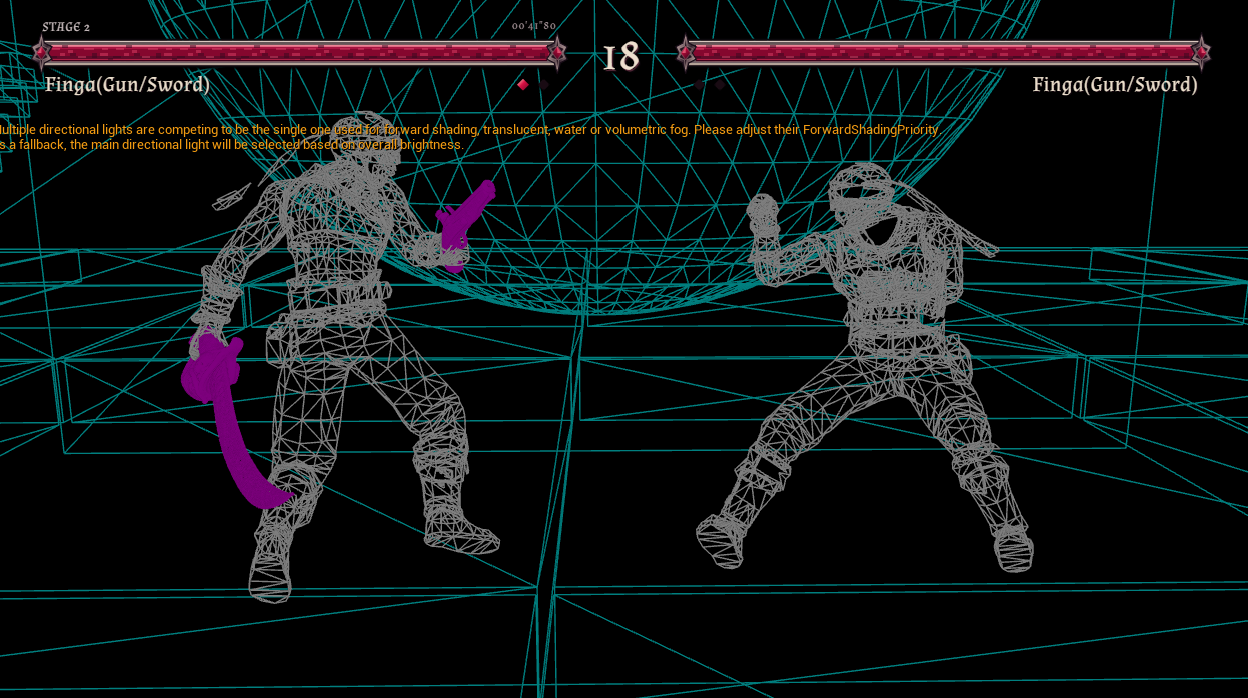 Finga weapon comparison in the UE5 wireframe view